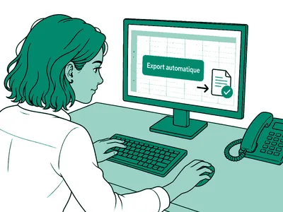 Ordinateur avec logiciel installé.